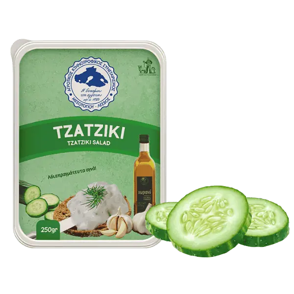 Τζατζίκι παραγωγής Αγροτικού Συνεταιρισμού Μεσοτόπου σε συσκευασία των 250 γραμμαρίων