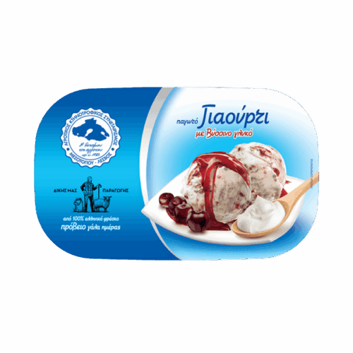 Γιαούρτι βύσσινο παγωτό παραγωγής του Αγροτικού Συνεταιρισμού Μεσοτόπου, οικογενειακό μέγεθος