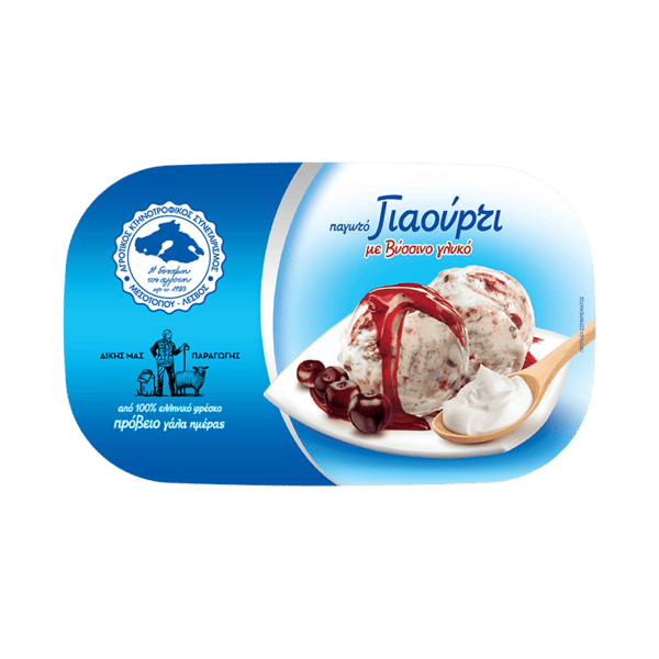 Γιαούρτι βύσσινο παγωτό παραγωγής του Αγροτικού Συνεταιρισμού Μεσοτόπου, οικογενειακό μέγεθος