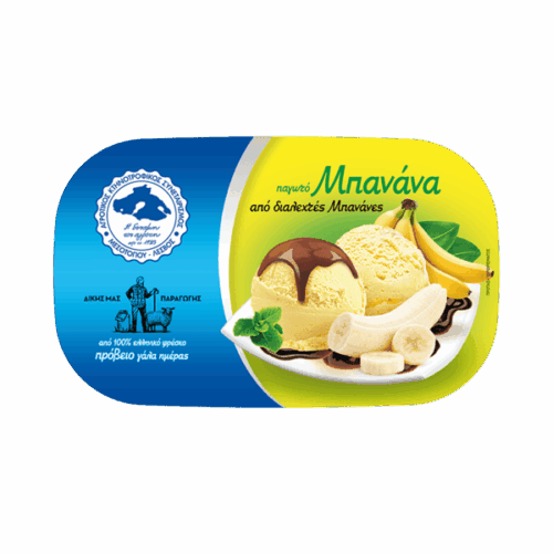 Μπανάνα παγωτό παραγωγής του Αγροτικού Συνεταιρισμού Μεσοτόπου, οικογενειακό μέγεθος