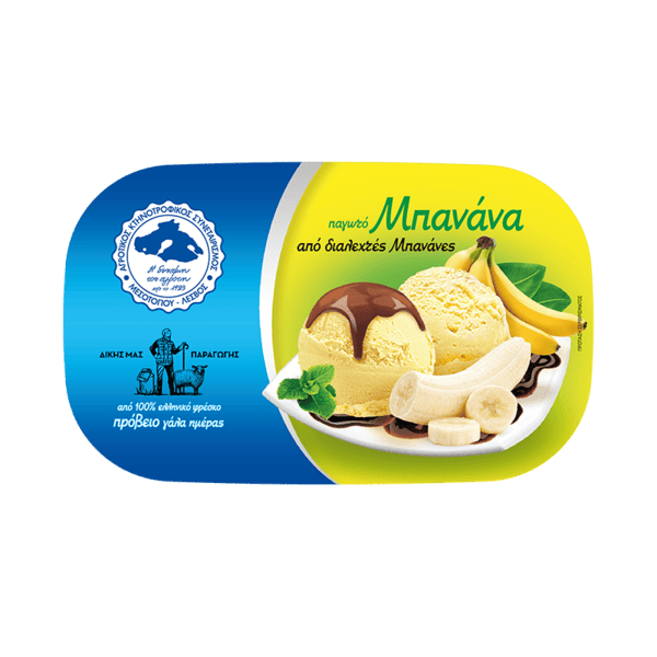 Μπανάνα παγωτό παραγωγής του Αγροτικού Συνεταιρισμού Μεσοτόπου, οικογενειακό μέγεθος