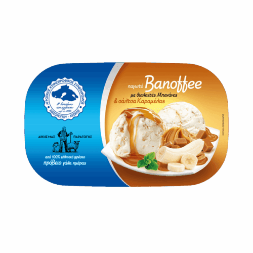 Μπανόφι παγωτό παραγωγής του Αγροτικού Συνεταιρισμού Μεσοτόπου, οικογενειακό μέγεθος