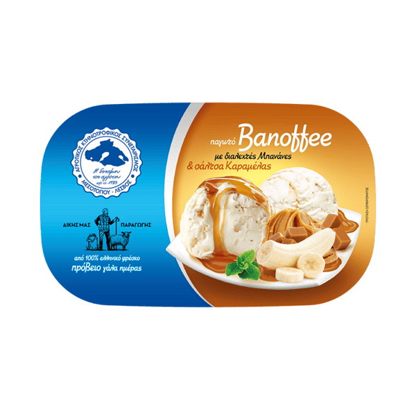 Μπανόφι παγωτό παραγωγής του Αγροτικού Συνεταιρισμού Μεσοτόπου, οικογενειακό μέγεθος