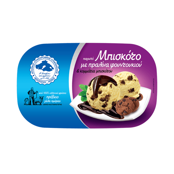 Μπισκότο παγωτό παραγωγής του Αγροτικού Συνεταιρισμού Μεσοτόπου, οικογενειακό μέγεθος