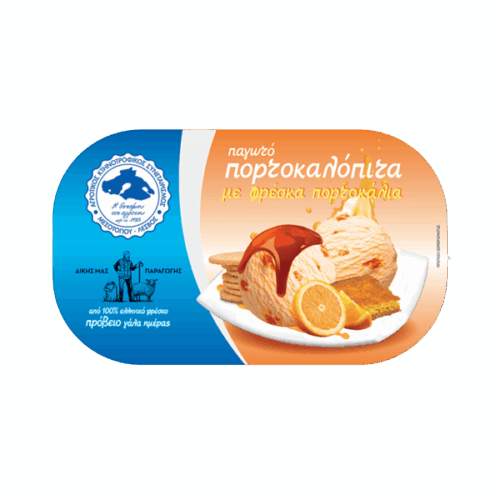 Πορτοκαλόπιτα παγωτό παραγωγής του Αγροτικού Συνεταιρισμού Μεσοτόπου, οικογενειακό μέγεθος