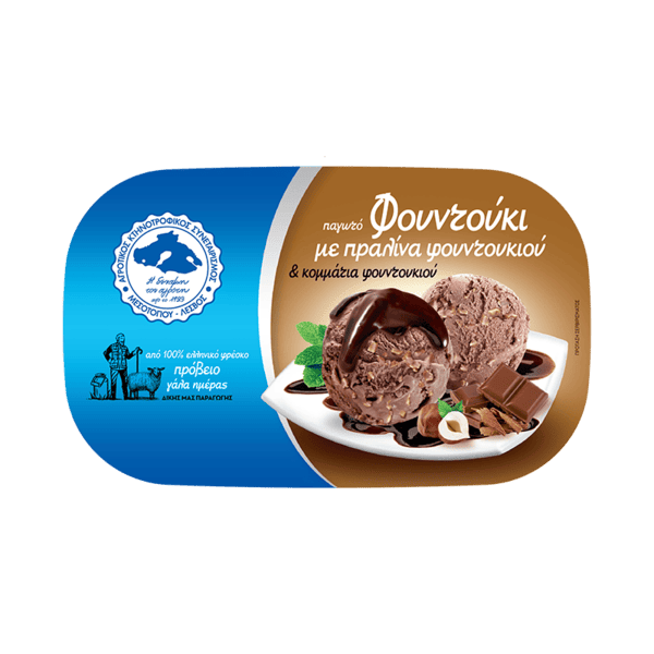 Φουντούκι παγωτό παραγωγής του Αγροτικού Συνεταιρισμού Μεσοτόπου, οικογενειακό μέγεθος