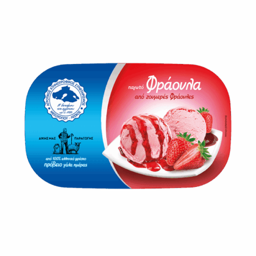 Φράουλα παγωτό παραγωγής του Αγροτικού Συνεταιρισμού Μεσοτόπου, οικογενειακό μέγεθος