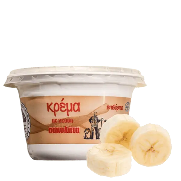 Επιδόρπιο κρέμα με γεύση μπανάνα παραγωγής Αγροτικού Συνεταιρισμού Μεσοτόπου