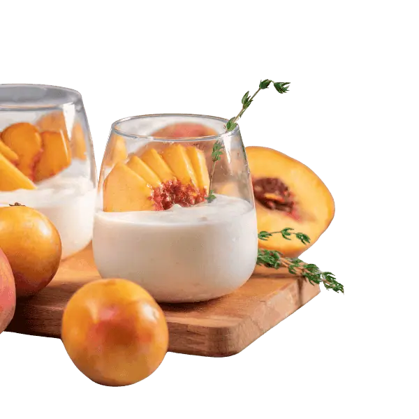 Επιδόρπιο γιαούρτι με γεύση ροδάκινο παραγωγής Αγροτικού Συνεταιρισμού Μεσοτόπου